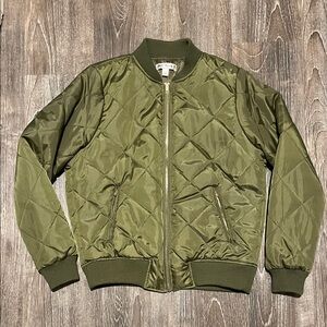 Say What? Quilted Green Bomber Jacket